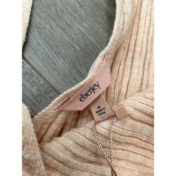 Eberjey Womens Infinite V-Neck Ribbed Sweater Tank Top Pullover Pink Sz XL NWT - Picture 5 of 10